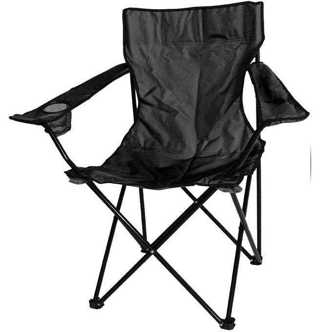 Folding Canvas Camping Chair Portable Fishing Beach Outdoor Garden Black