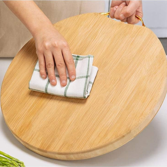 Non-Slip Wooden Bamboo Cutting Board with Antibacterial Surface with Handle