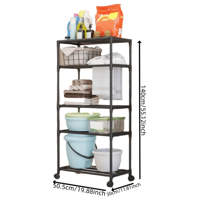 Detachable duo purpose 140cm high 4 layer trolley rack