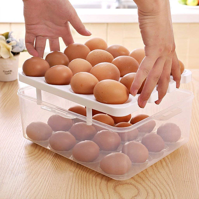 Double Layer 32 Grid Egg Storage Box for Egg Storage