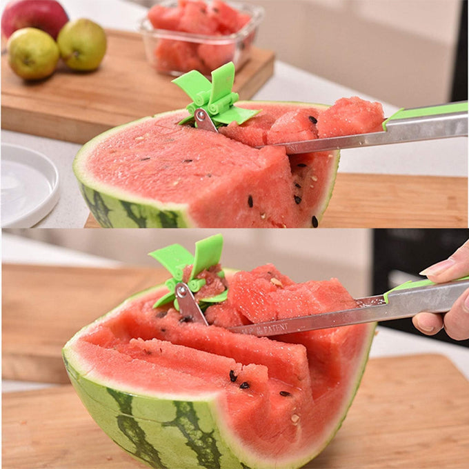 Watermelon slicer cutter Windmill Auto Stainless Steel Melon Cuber Knife