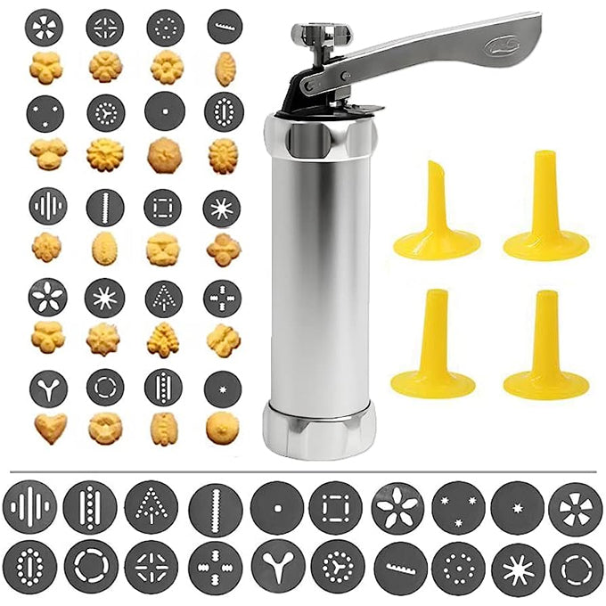 Stainless steel 24 option cookie or biscuit press