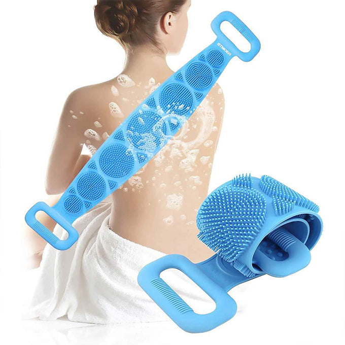 Back Body Scrubber with Massage Particles,Double-sided Use for Remove Dirt Back Scrubber for bathing deep cleaning Removes Dead Skin