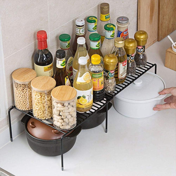 Metal Shelf 2 In 1 For Arranging And Organizing, Extendable And Stainless