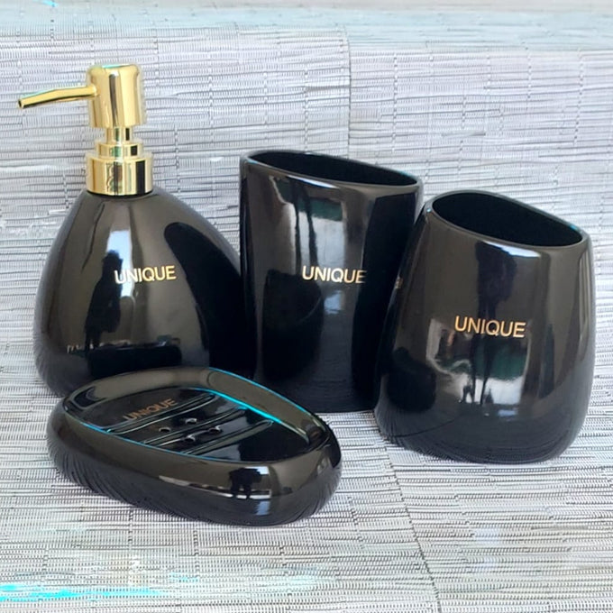 Unique branded ceramic 4in1 bathroom set