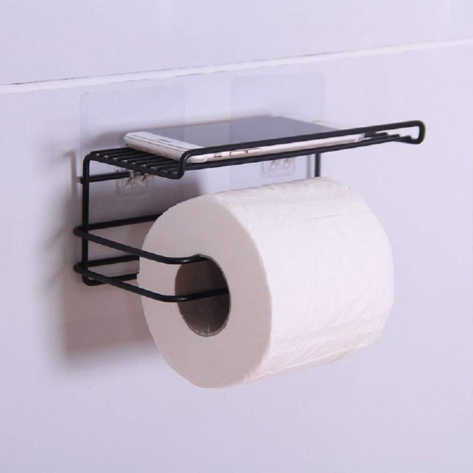 Sticker Self Adhesive Wall Mounted Tissue/Toilet Paper Holder in Bathroom with Mobile Stand