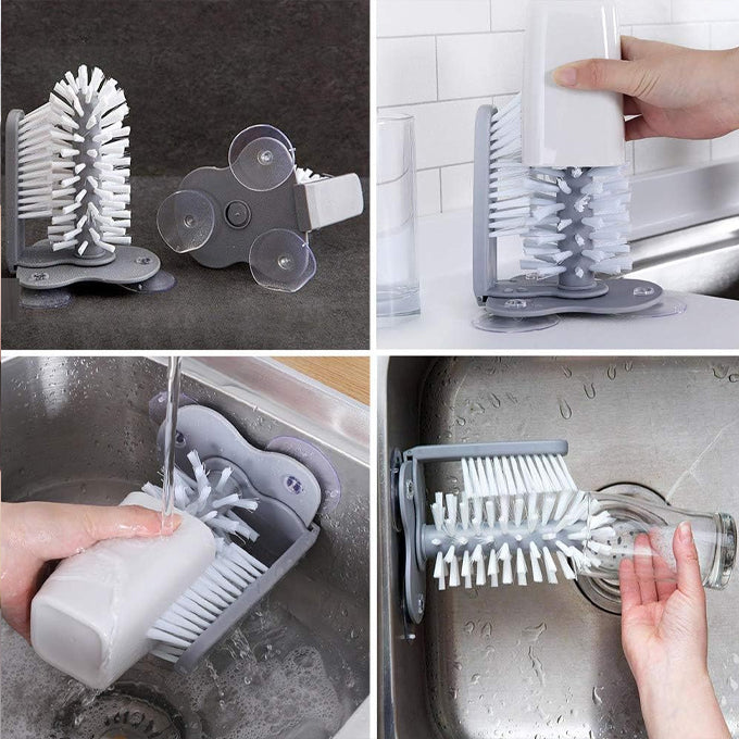 Cups or tumbler cleaning brush that cleans inside and outside at once