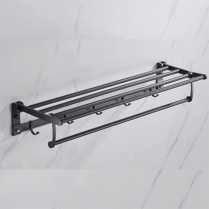 Aluminum Towel Shower Holder Rack with Movable Hook