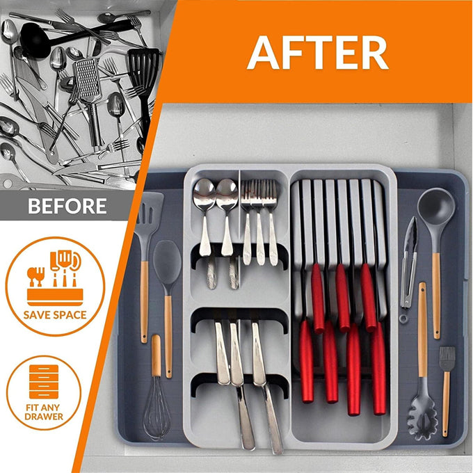 Expandable Cutlery Organizer Drawer Utensil Organizer Cutlery Rack Knife Silverware Drawer Organizer