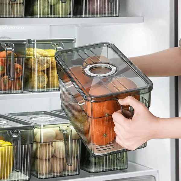 3L Acrylic Refrigerator Storage Container Box with Handle Organiser