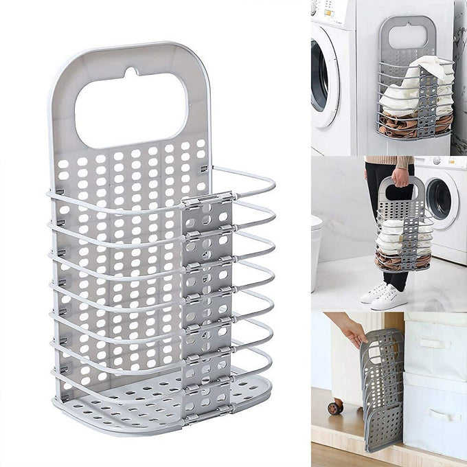 Plastic Wall Mounted Laundry Hamper for Dirty Clothes, Storage Basket Hanging, Toiletry Organizer Basket