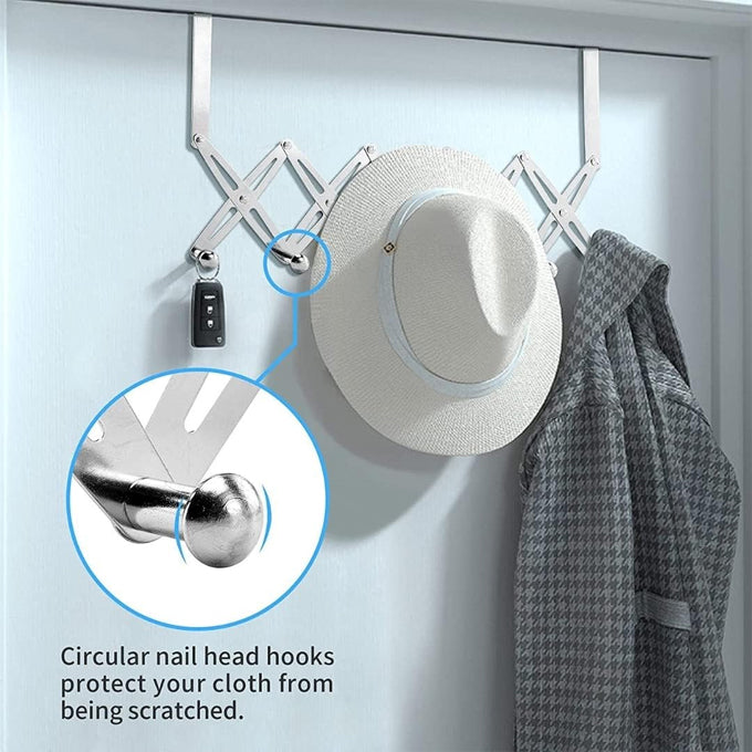 6 Hooks Retracting/ Adjustable Over the Door hanger