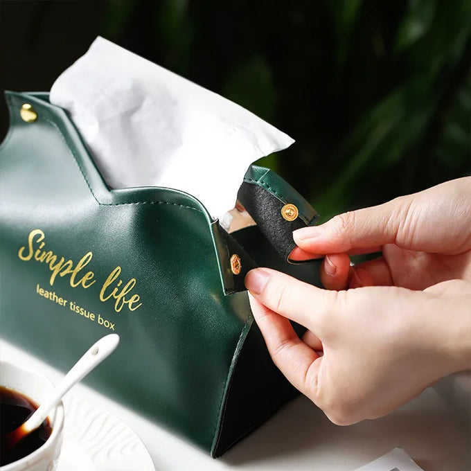 Simple life leather serviette holder, Triangular Facial Tissue Case Holder