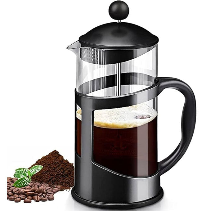 French Coffee Press, Black - 1000 ml/ 1 Liter (34 oz) Espresso and Tea Maker with Triple Filters