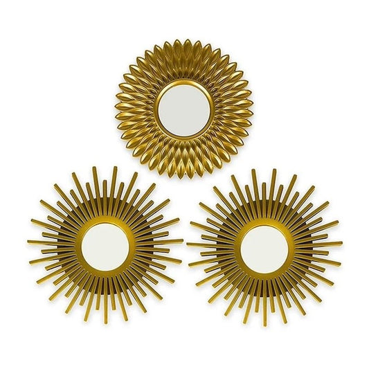 Gold Mirrors for Wall Pack of 3,3 in 1 Decor Mirror, Wall Mirrors for Room Decor & Home Decor Mirrors for Wall, Decorative Mirrors