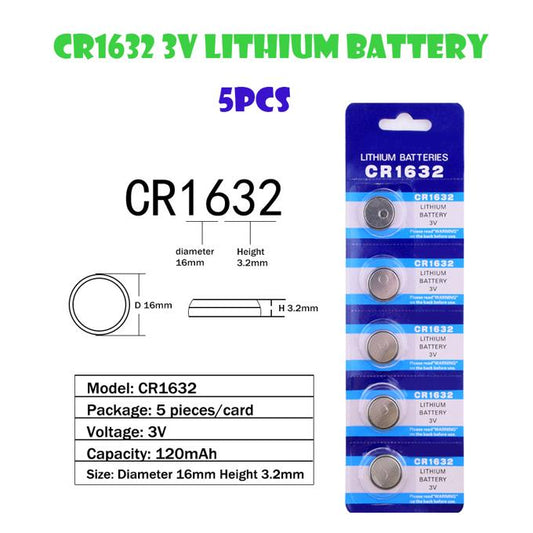 5pcs CR1632 Lithium 3V Button Battery Watch 1632 Cell Coin Batteries 120mAh