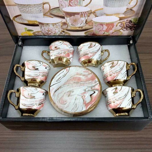 12pc Decorated Coffee Cup Set