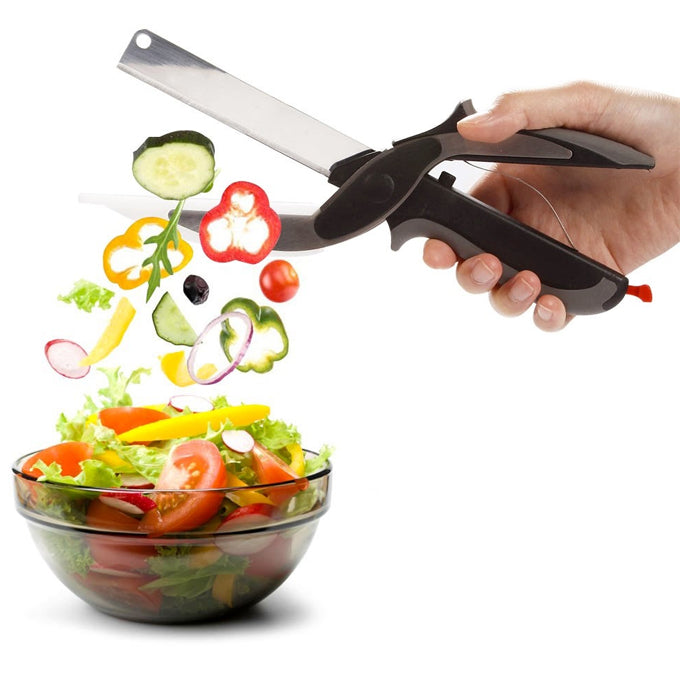 Clever Cutter - 2 in 1 Kitchen Knife, Plastic Food Cutter.