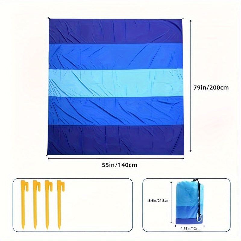 Quick-Dry Waterproof Beach Blanket - Sandproof - Perfect For Outdoor Picnics, Camping, Hiking & Travel - Includes Carry Bag