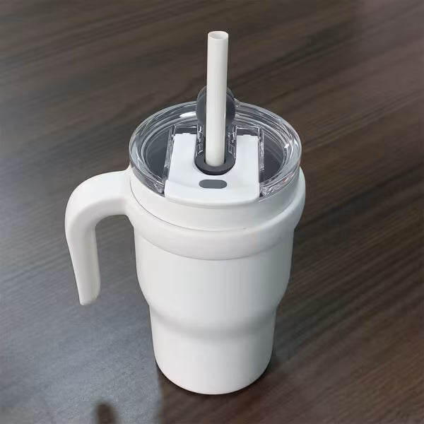 420ml S/Steel Insulated Tumbler with Handle & Straw