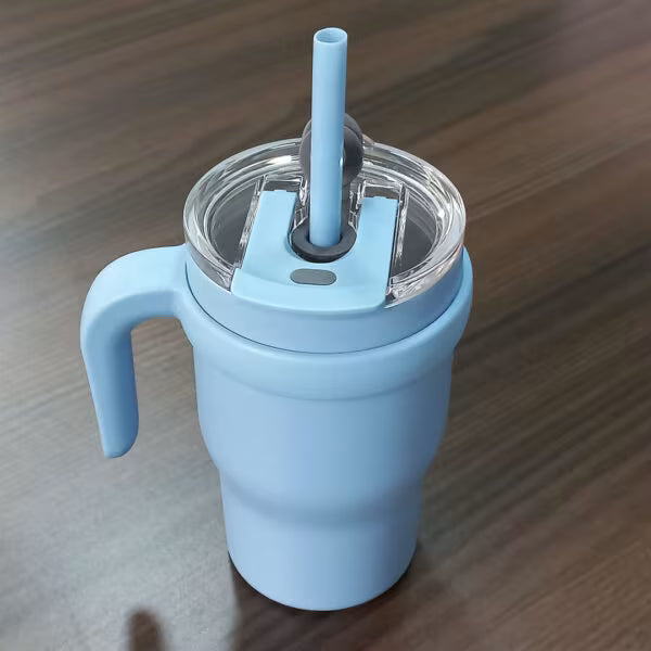 420ml S/Steel Insulated Tumbler with Handle & Straw
