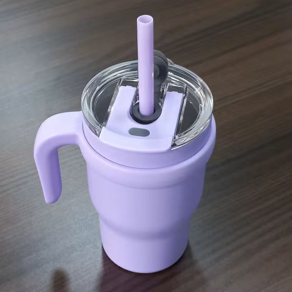 420ml S/Steel Insulated Tumbler with Handle & Straw