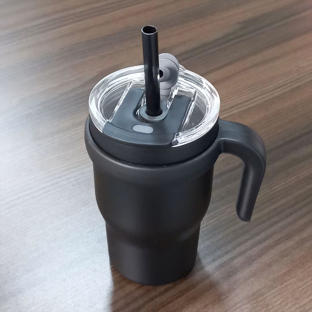 420ml S/Steel Insulated Tumbler with Handle & Straw