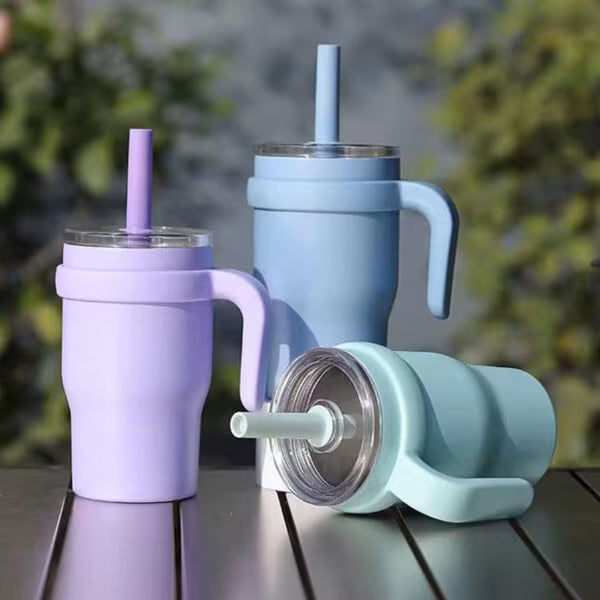420ml S/Steel Insulated Tumbler with Handle & Straw