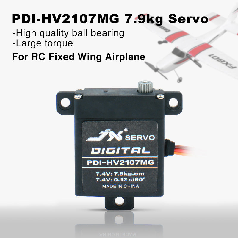 JX Servo PDI-HV2107MG 7.9kg CNC Steering Torque Digital Metal Gear Core Standard Servo For RC Fixed Wing Airplane