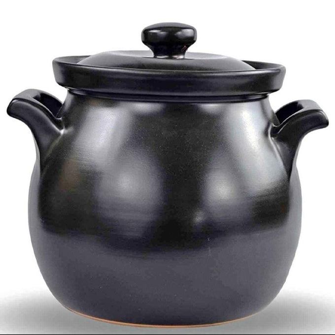 High quality heavy ceramic black pot