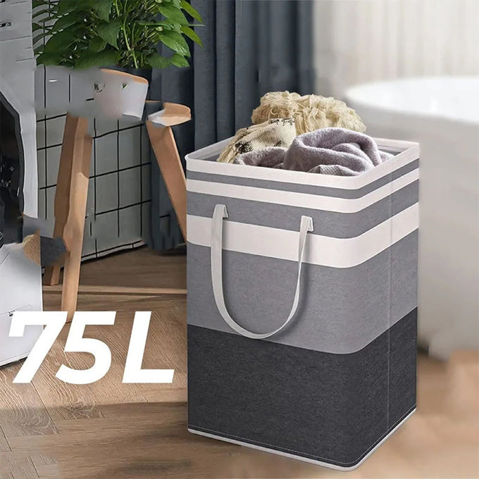 72L canvas collapsible laundry/multi-purpose baskets