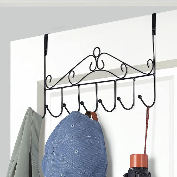 Over The Door Hanger with 7 Hooks for Clothes, Over Door Hooks,Behind Door Hangers