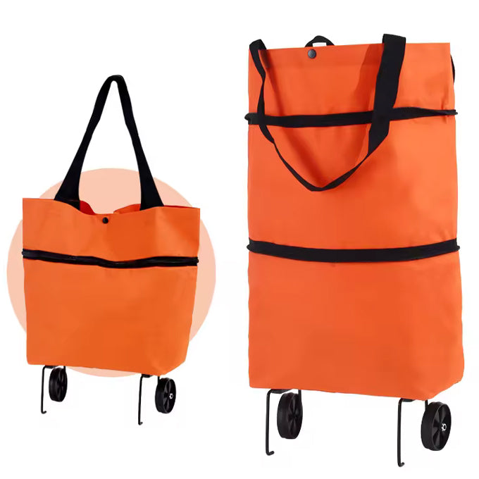 Shopping Bag on Wheels, Foldable Shopping Trolley Bag, Oxford Cloth Grocery Trolley Portable Shopping Bags for Trolley