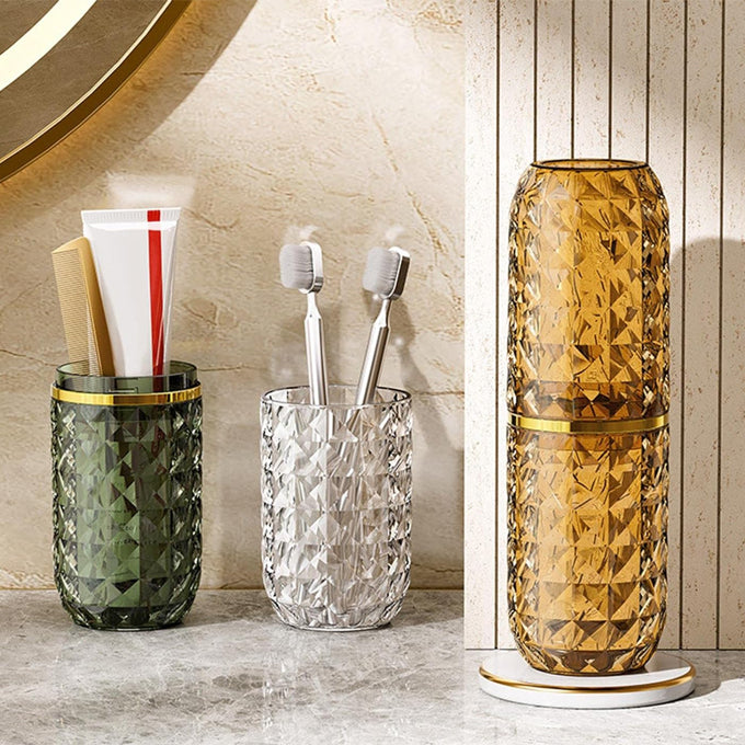 Elegant Aclyric 2 in 1 toothbrush holder/ make up brush holder