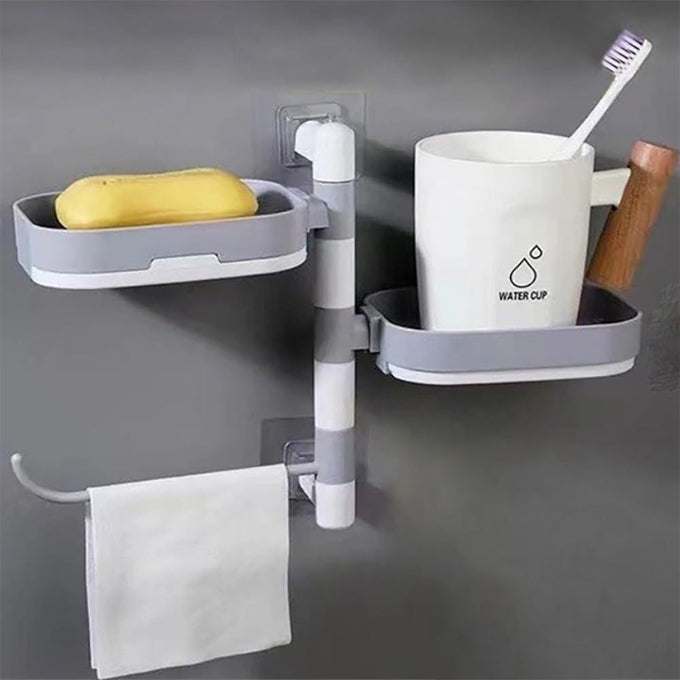 High quality Rotary drawer type 2in1 soap box holder +bath towel holder