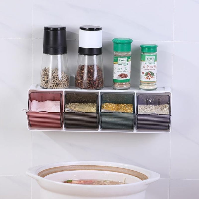 4 slot kitchen wall spice organizer