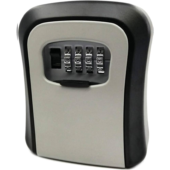 Key Lock Box, Wall Mounted Key Safe Box, 4 Digit Resettable Combination Code