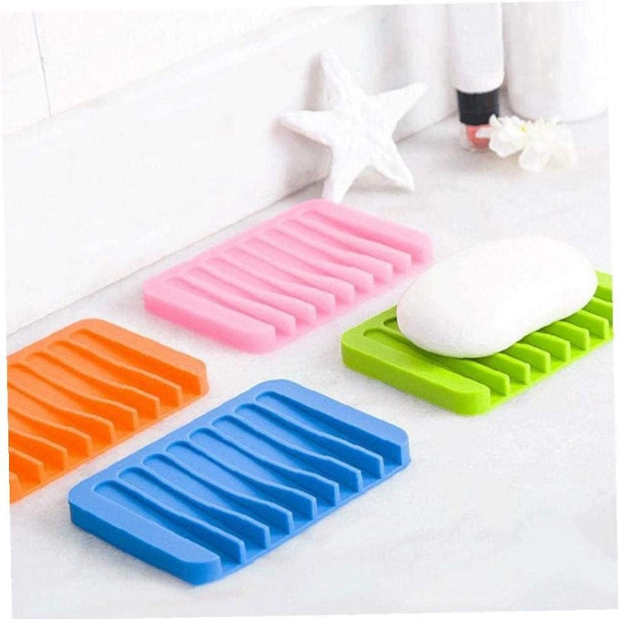 Self draining silicon soap pad holder