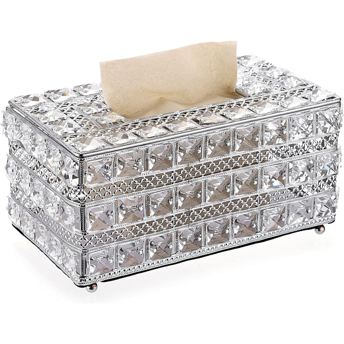 Crystal Tissue Box Napkin Holder Organizer