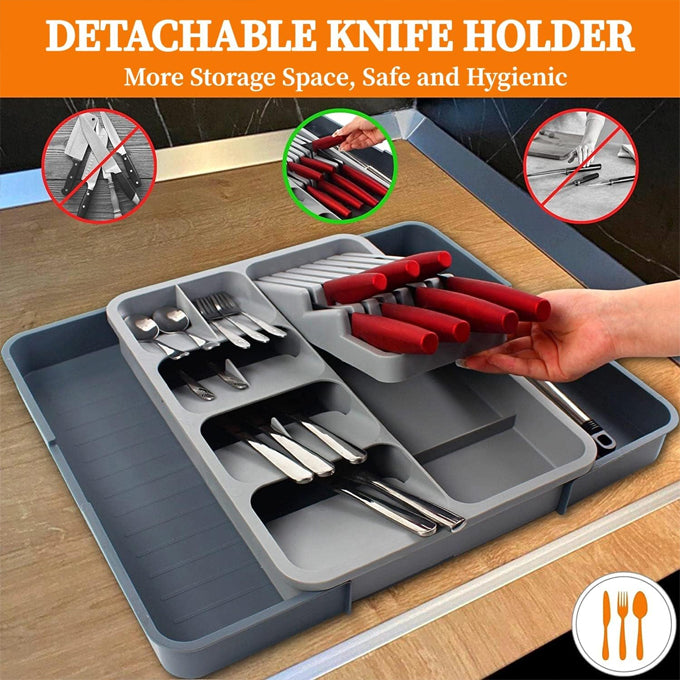 Expandable Cutlery Organizer Drawer Utensil Organizer Cutlery Rack Knife Silverware Drawer Organizer