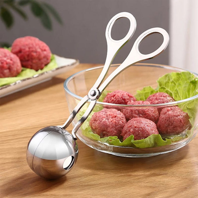 Stainless Steel Meat Baller Meatball Maker Scoop DIY Mold Scissor Design