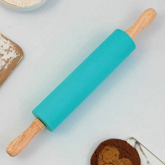 Non-Stick Silicone Rolling Pin 30 cm - Best Rolling Pin for Uniform Dough Thickness