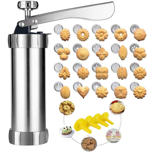 Stainless steel 24 option cookie or biscuit press