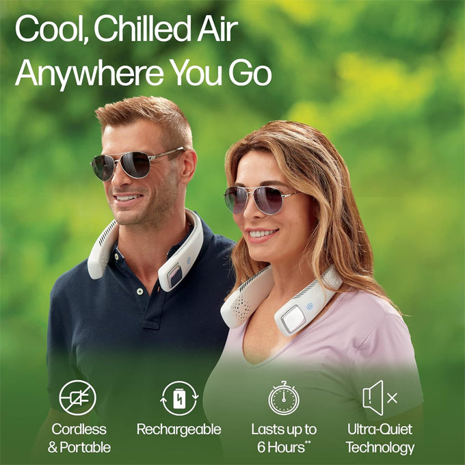 Arctic Air Freedom Personal Air Cooler - Portable 3-Speed Neck Fan, Hands-Free Wearable Design