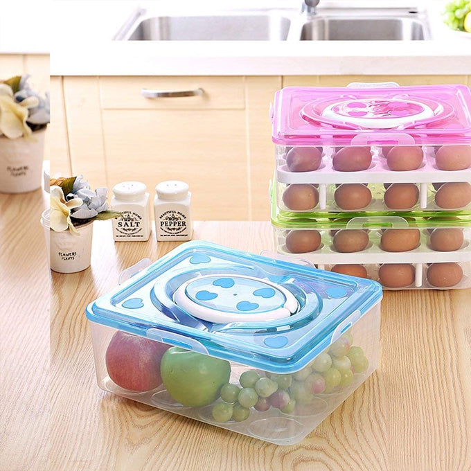 Double Layer 32 Grid Egg Storage Box for Egg Storage