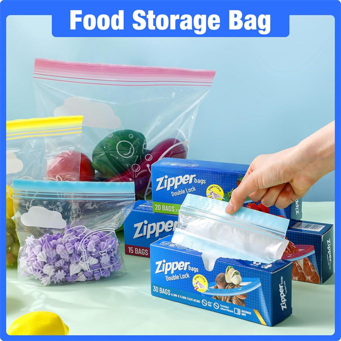 Double Sealed Food Storage Bags Variety Pack