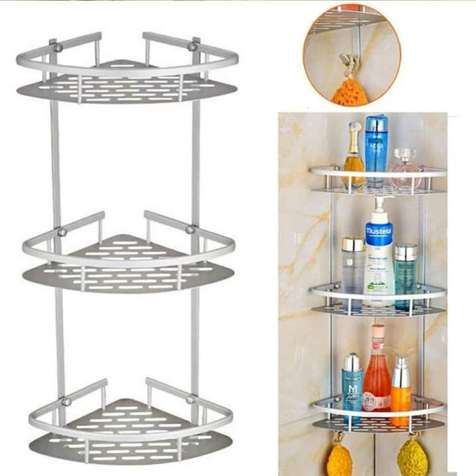 3 Layer Aluminum Bathroom Corner Shelf