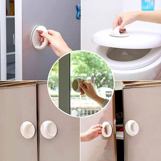 Self Adhesive Door Handles, Stick Plastic Handles Pull for Sliding Door, Drawer, Window, Commode and Cupboard Cabinet