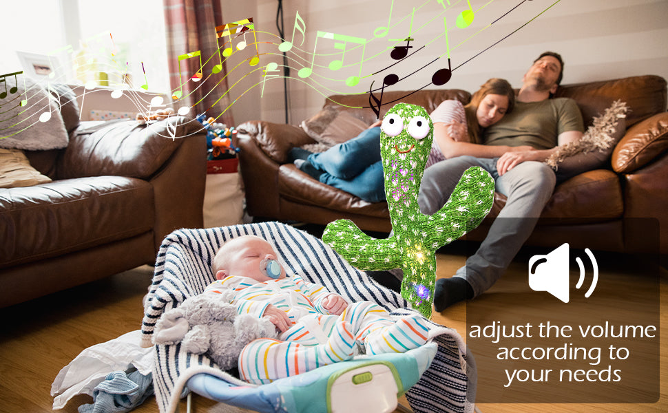 Dancing Cactus Talking Cactus Baby Toys for 0-6 Months 6-12months 1 Year Old Recording Repeats What You say Baby boy Girl Gifts