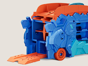 Transport Dinosaur Truck with Foldable Sliding Race Track Transforms into Standing T-rex Best DIY Birthday Gifts Toys Boys Girls